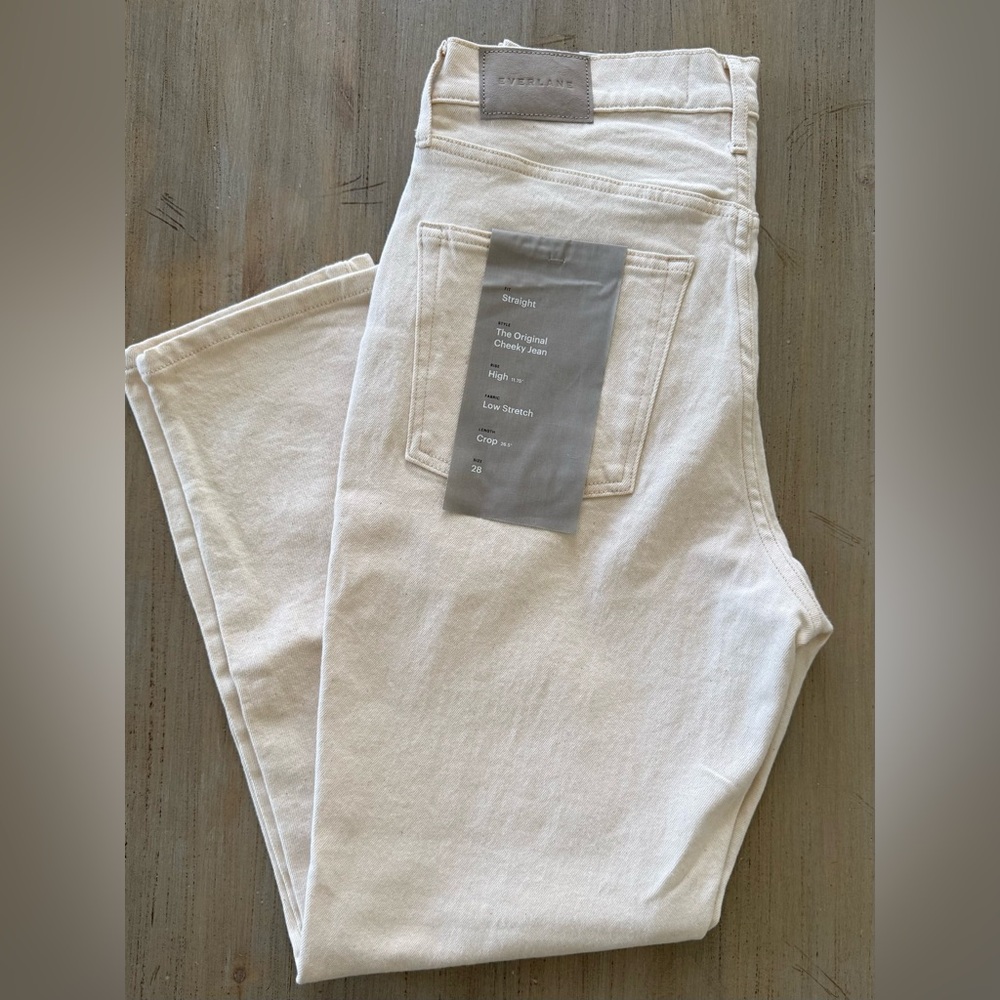 Everlane The Original Cheeky Jean Crop Length in Ecru Size 28